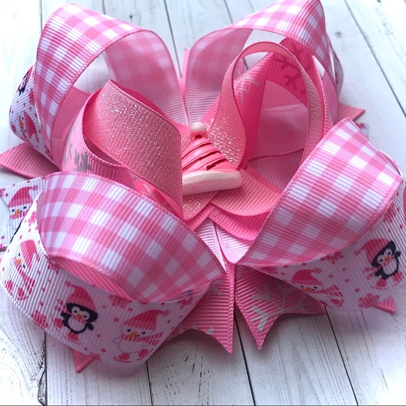 Other - Girls Penguin & Snowman Boutique Christmas Hairbow